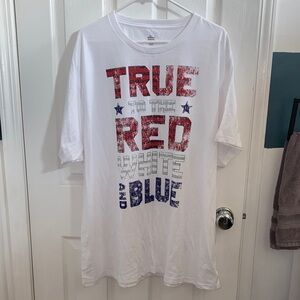 Bold Graphic Tee - Red, White, and Blue